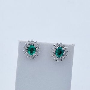 Orecchini smeraldo in oro 750% e diamanti Art. OR1322-1