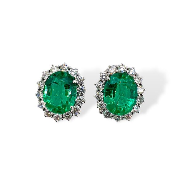 Earrings with emeralds and diamonds BON TON art. OR466