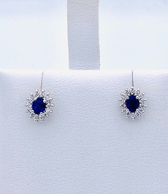 Earrings with 750% gold sapphires and diamonds Art. OR1258