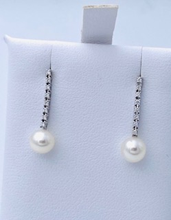 Pearl and diamond earrings art.ORP270-2