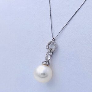 Pendente perla diamanti oro bianco 750% art.CDP59-1