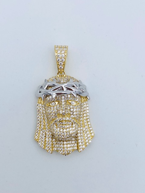 Yellow and white gold 750% art. TC2 head RAPPER PENDANT