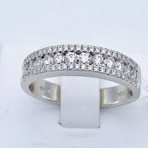 Anello veretta di diamanti in oro 750% Art. MRR10-W