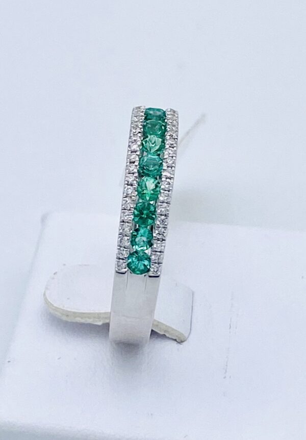 Anello veretta con smeraldi e diamanti Art.RFX1697EM-01