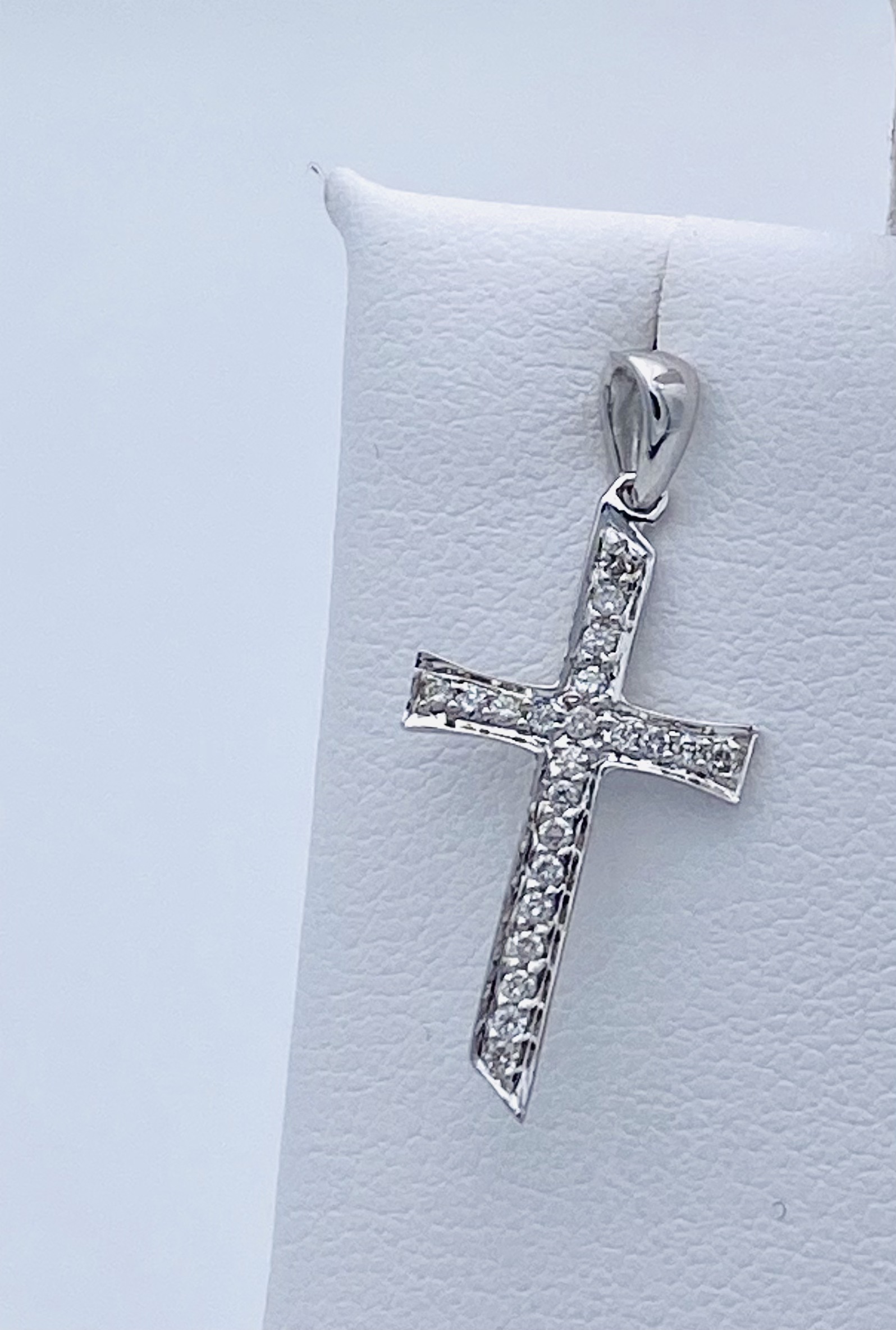 White Gold 750% Cross and Diamonds Pendant Art.EXNSP2574XA