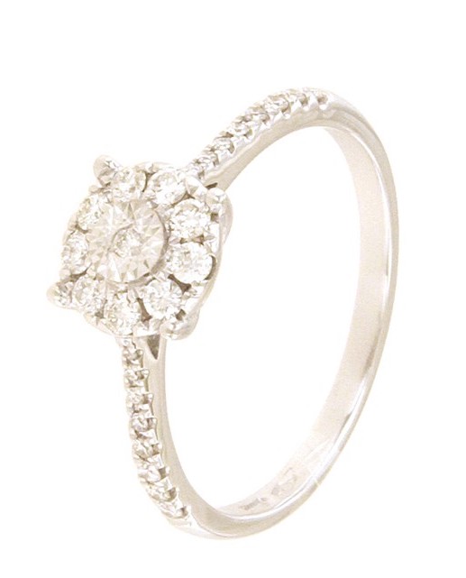 Solitaire ring 750% white gold and diamonds Art.R47655-2