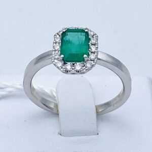 Anello smeraldo e diamanti oro 750% Art.AN2632