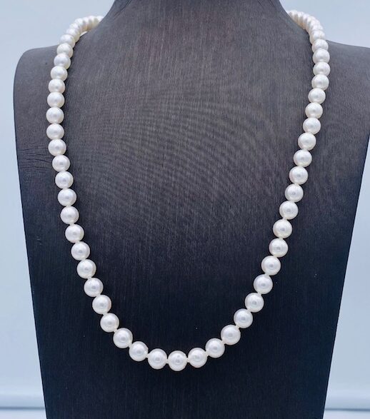 Akoya susta white gold pearl thread necklace Art.FPE4
