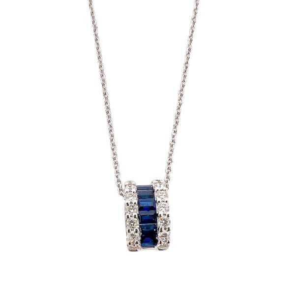 Blue sapphire pendant white gold and diamonds BELLE EPOQUE ART.PRI5609