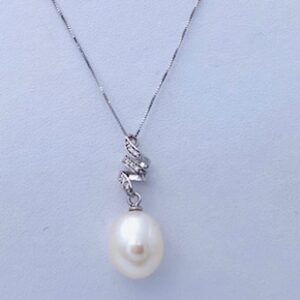 Pendente perla diamanti oro bianco 750% art.CDP64-1