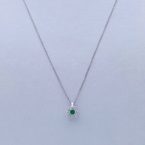 Pendente punto luce Fiore con smeraldo e diamanti art. CD126