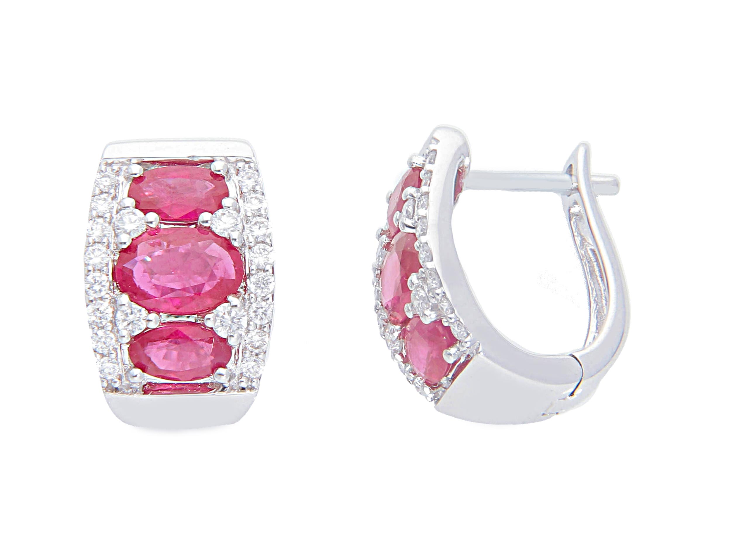 Orecchini RUBINI oro bianco  e diamanti GEMME Art. 234413