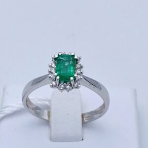 Anello smeraldo e diamanti oro 750% Art.AN2036