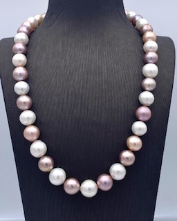 Necklace Round necklace white gold susta pearl thread 750% Art. GRPMULT