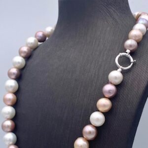 Collana Girocollo filo di perle susta oro bianco 750% Art. GRPMULT