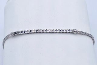 Tennis bracelet black diamonds white gold 750% art.BRC01-1