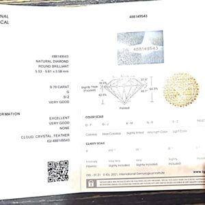 Anello solitario di diamante certificazione IGI ARMONIE Art. AN2683