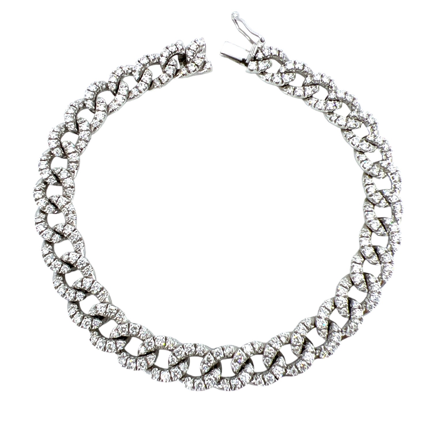 Bracciale  diamanti oro bianco 750% maglia grumette Art. 3346469