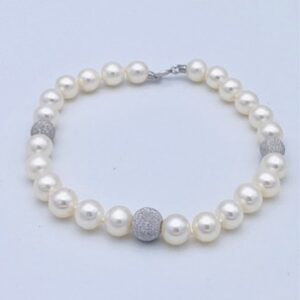 Bracciale  perle oro bianco 750% Art. BRP6,5-73P