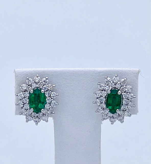 Emerald and diamond earrings 750 % Art.OR1288
