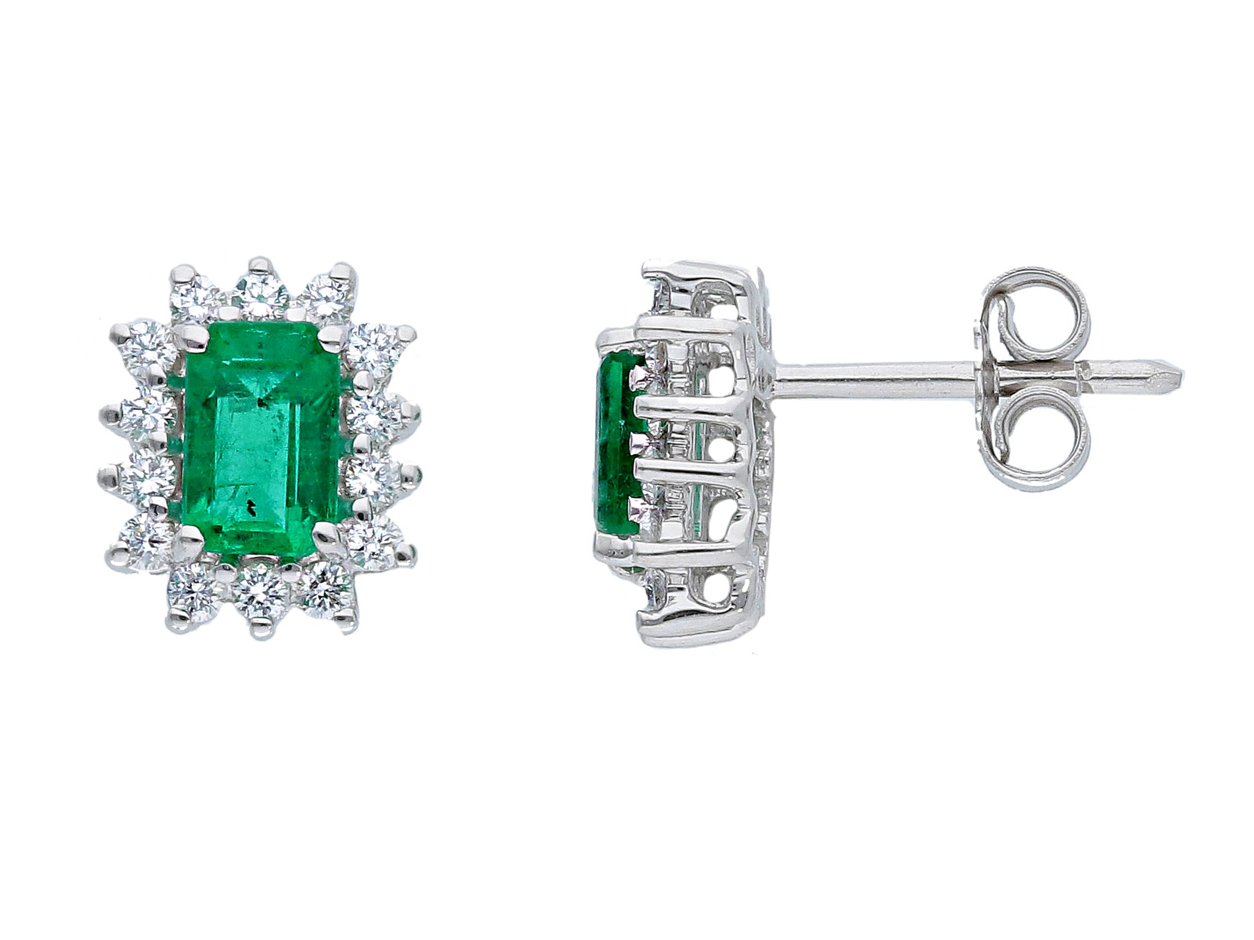 Emerald earrings diamonds and gold BON TON ART. 166904