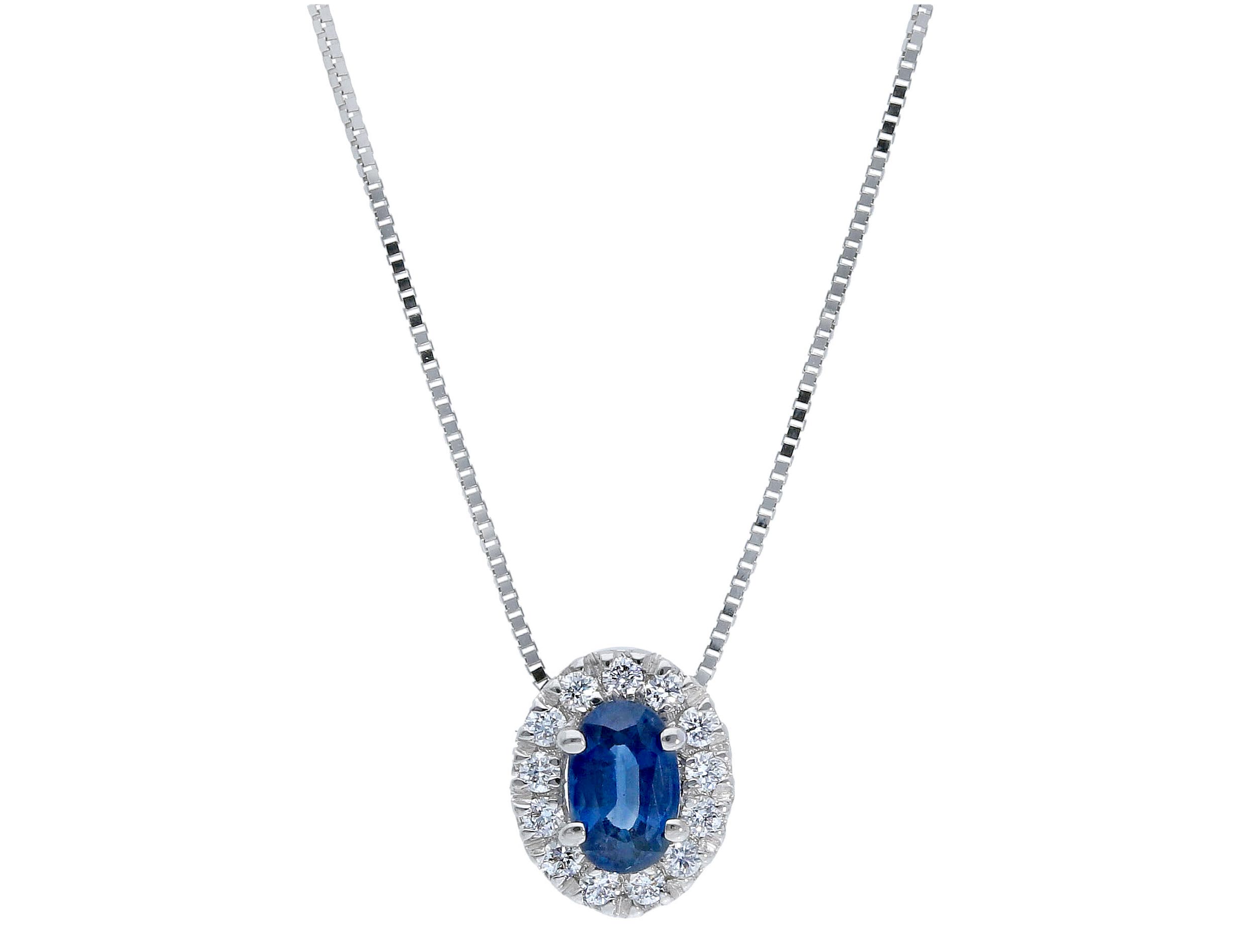 Blue sapphire pendant white gold 750% Art. 225820