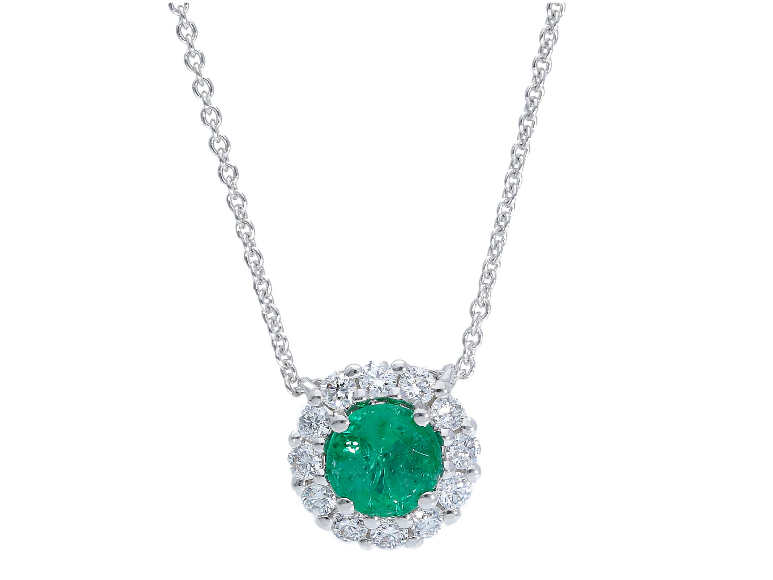 Gold and diamond emerald pendant item code 230330