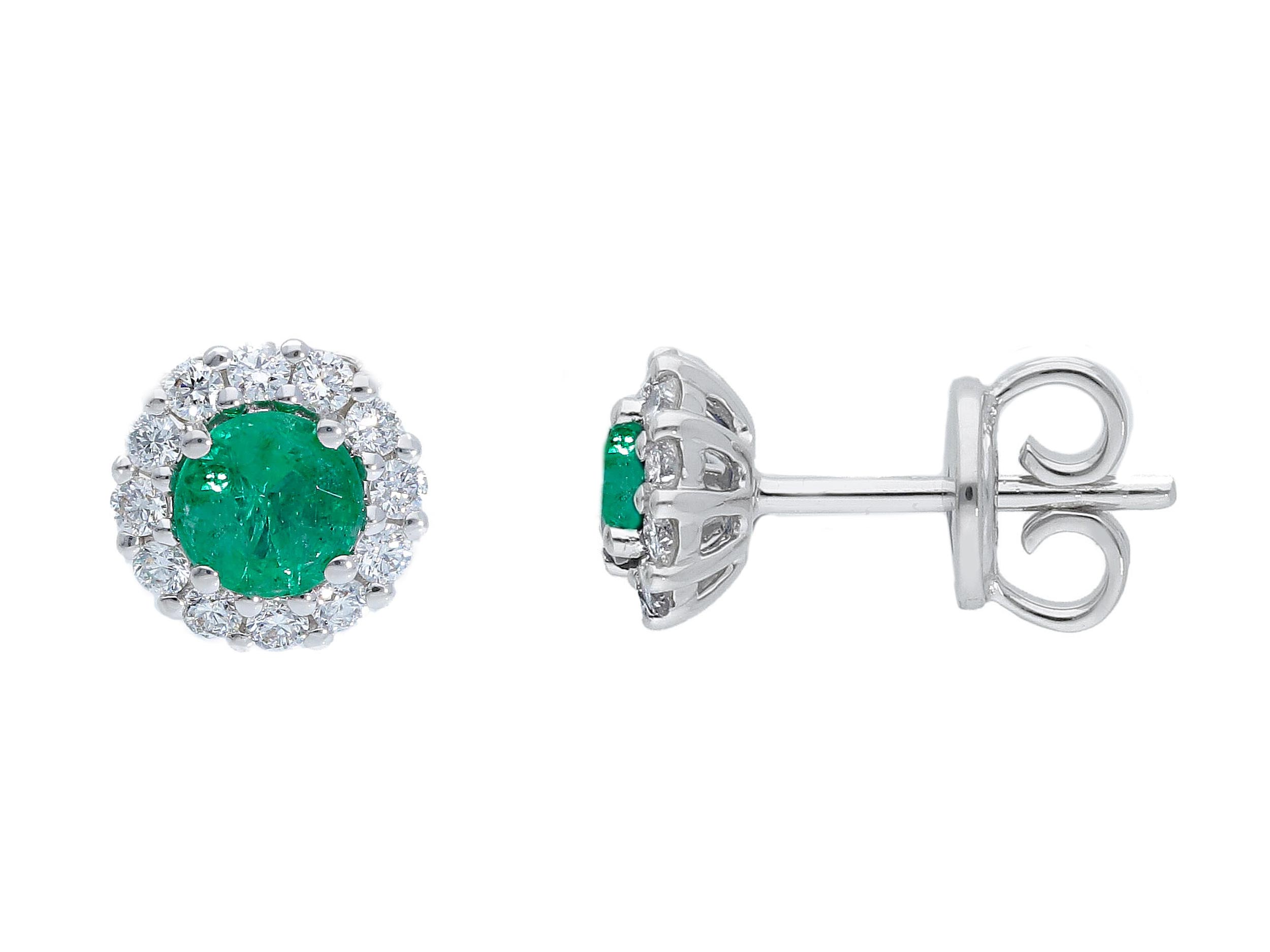 Earrings with emerald diamonds and gold 750% Art. 230333