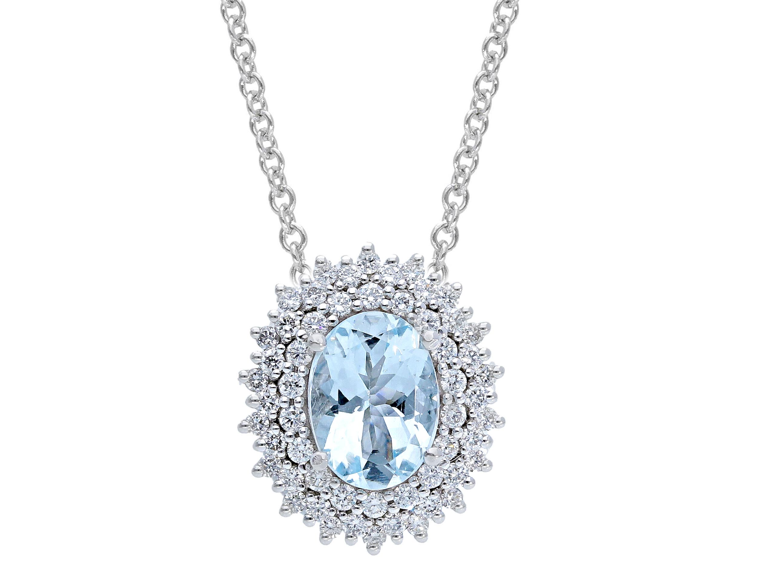 Aquamarine Pendant Gold and Diamonds Art. 254181