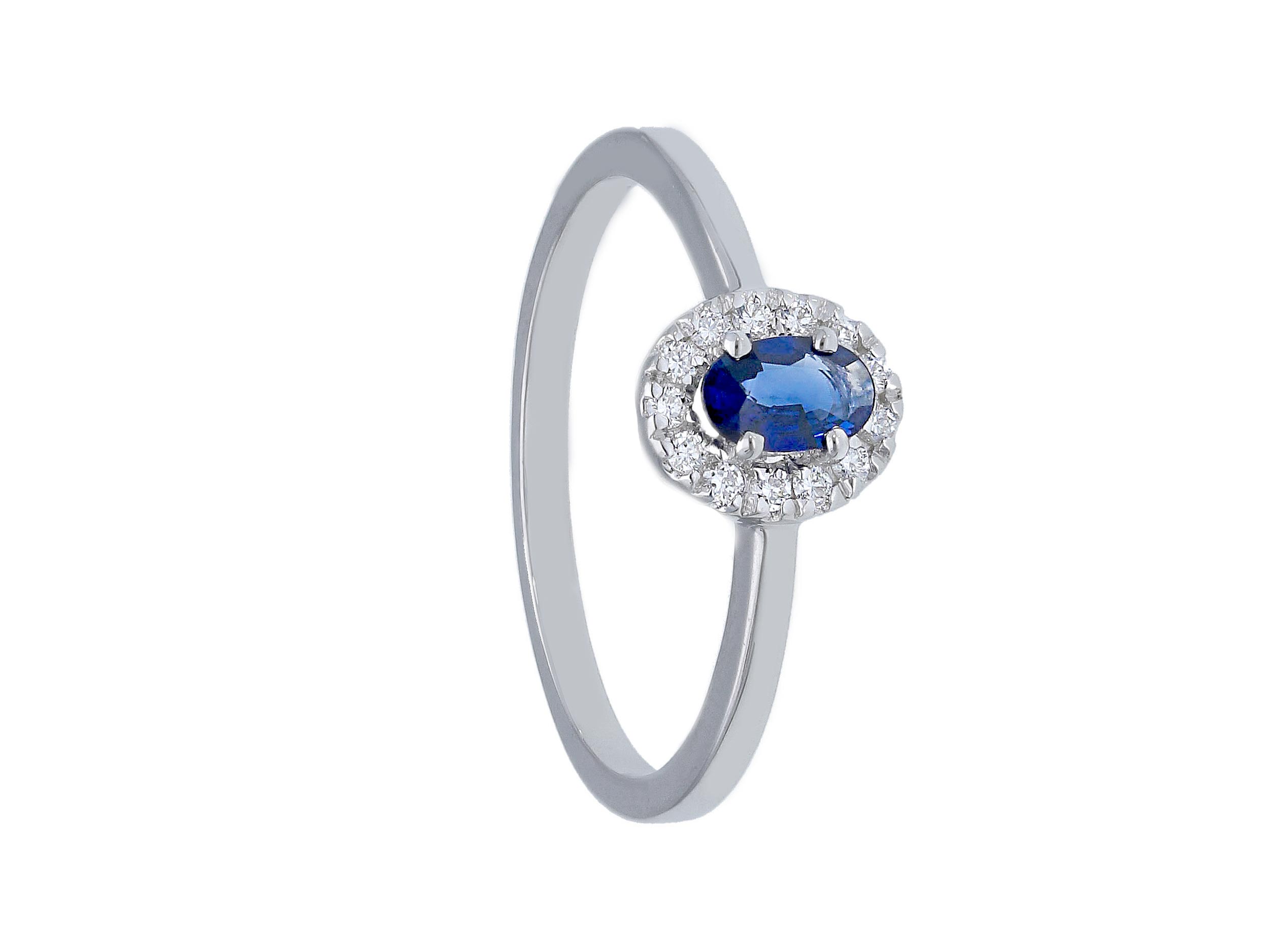 Sapphire ring in 750% gold and diamonds Art. 254346