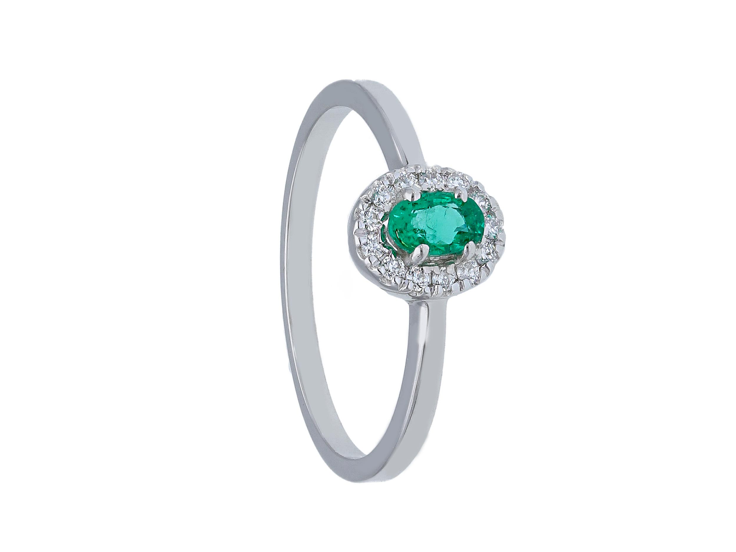 Emerald ring gold and diamonds BELLE EPOQUE art. 254348