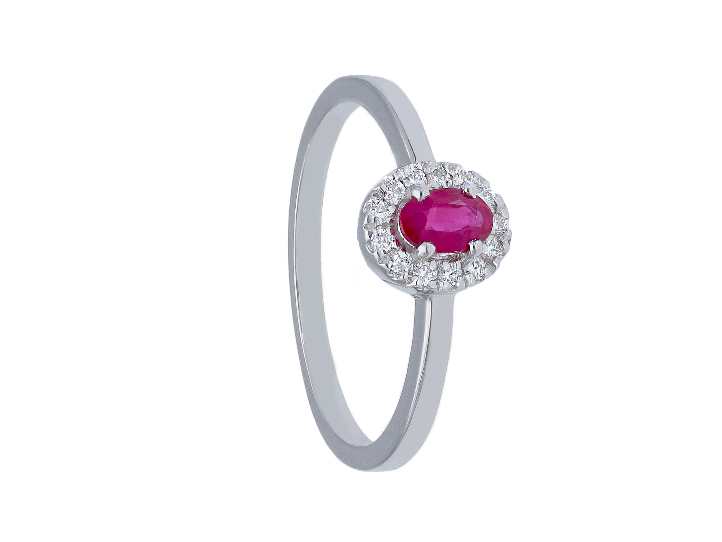 Ruby ring 750% gold and BELLE EPOQUE diamonds Art. 254349