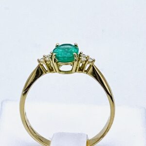 Anello smeraldo diamanti  oro giallo GEMME Art.AN2689-1