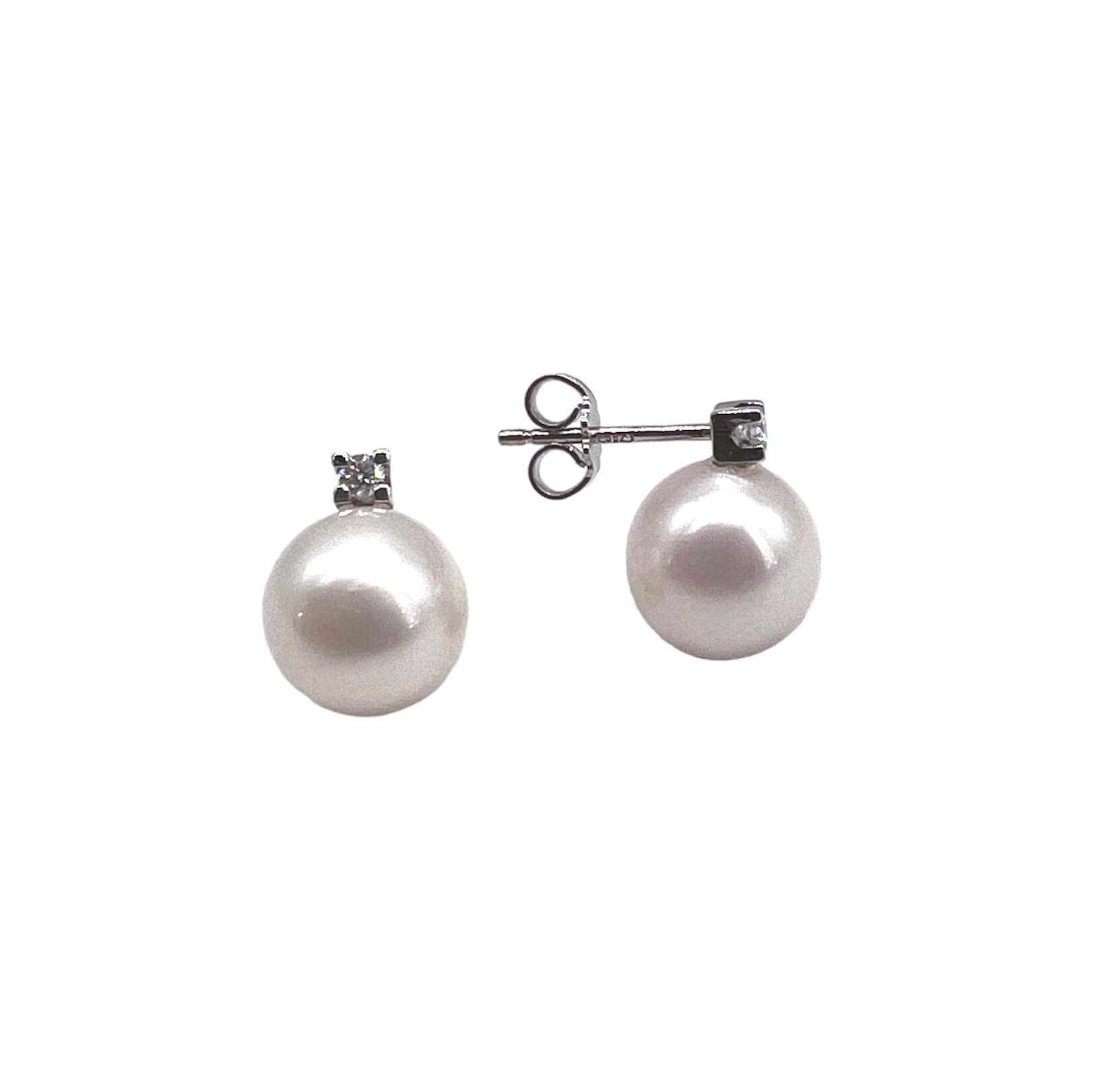 Orecchini perle oro bianco e diamanti Art.ORP245-6
