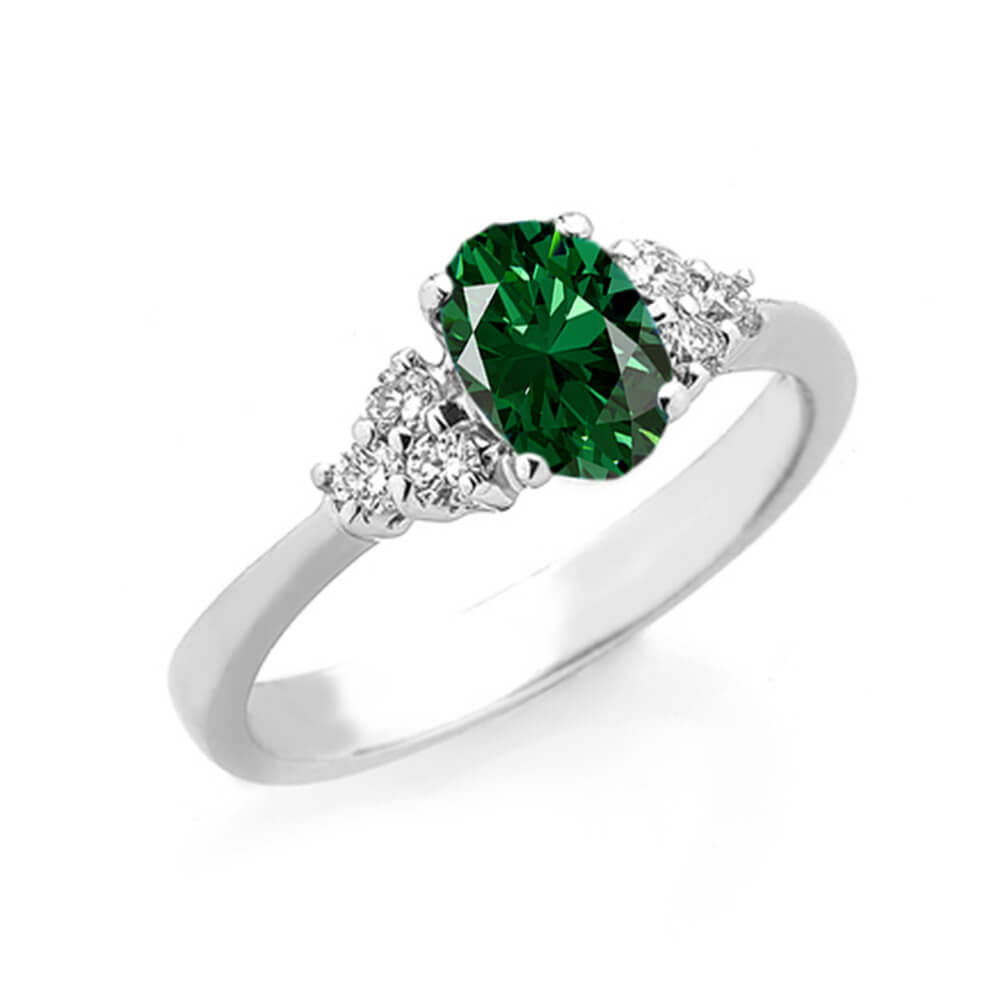 Emerald ring diamonds gold 750% GEMS ART.AN2689