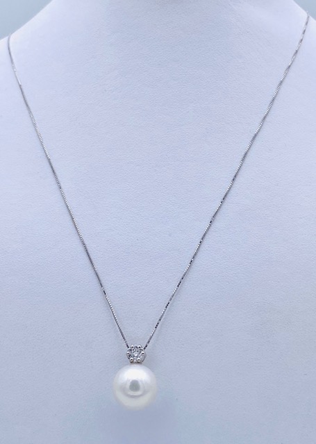 Pearl pendant diamonds white gold 750% art.CDP53-17