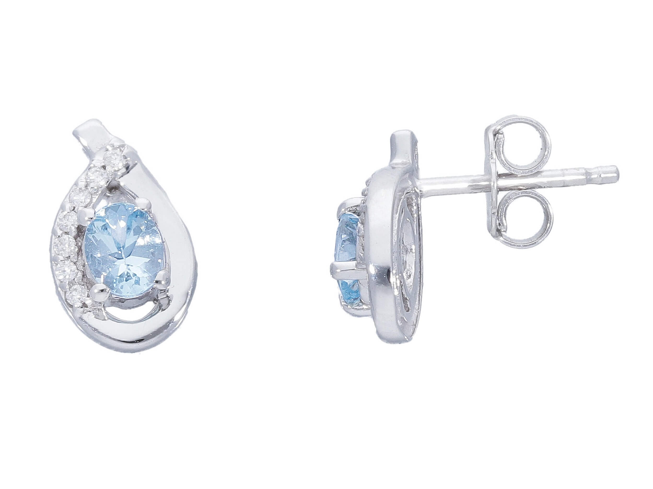 Acquamarine Gold and Diamonds Earrings Art. 245103