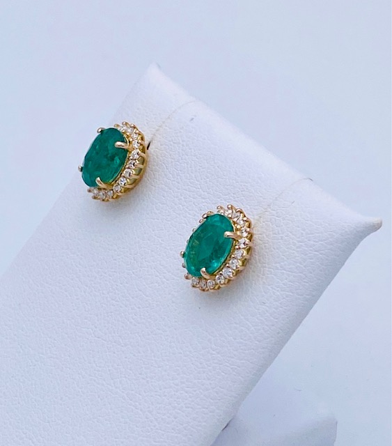 Orecchini smeraldo in oro 750% e diamanti Art. OR1434-1