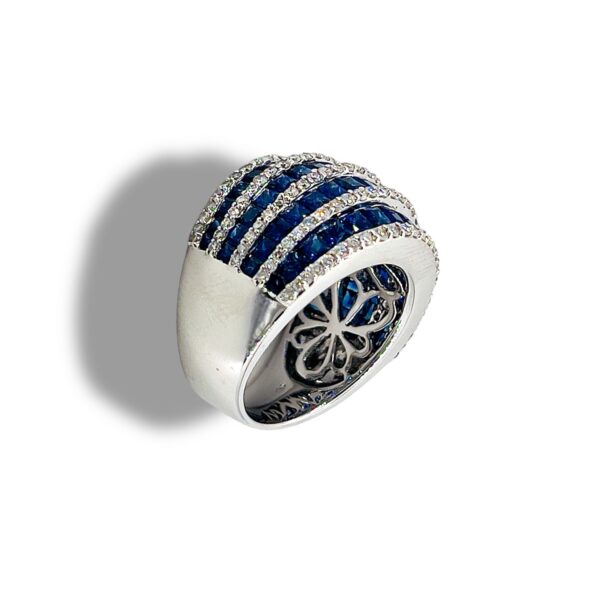 Anello zaffiro blu oro bianco e diamante art. 10A13F2680