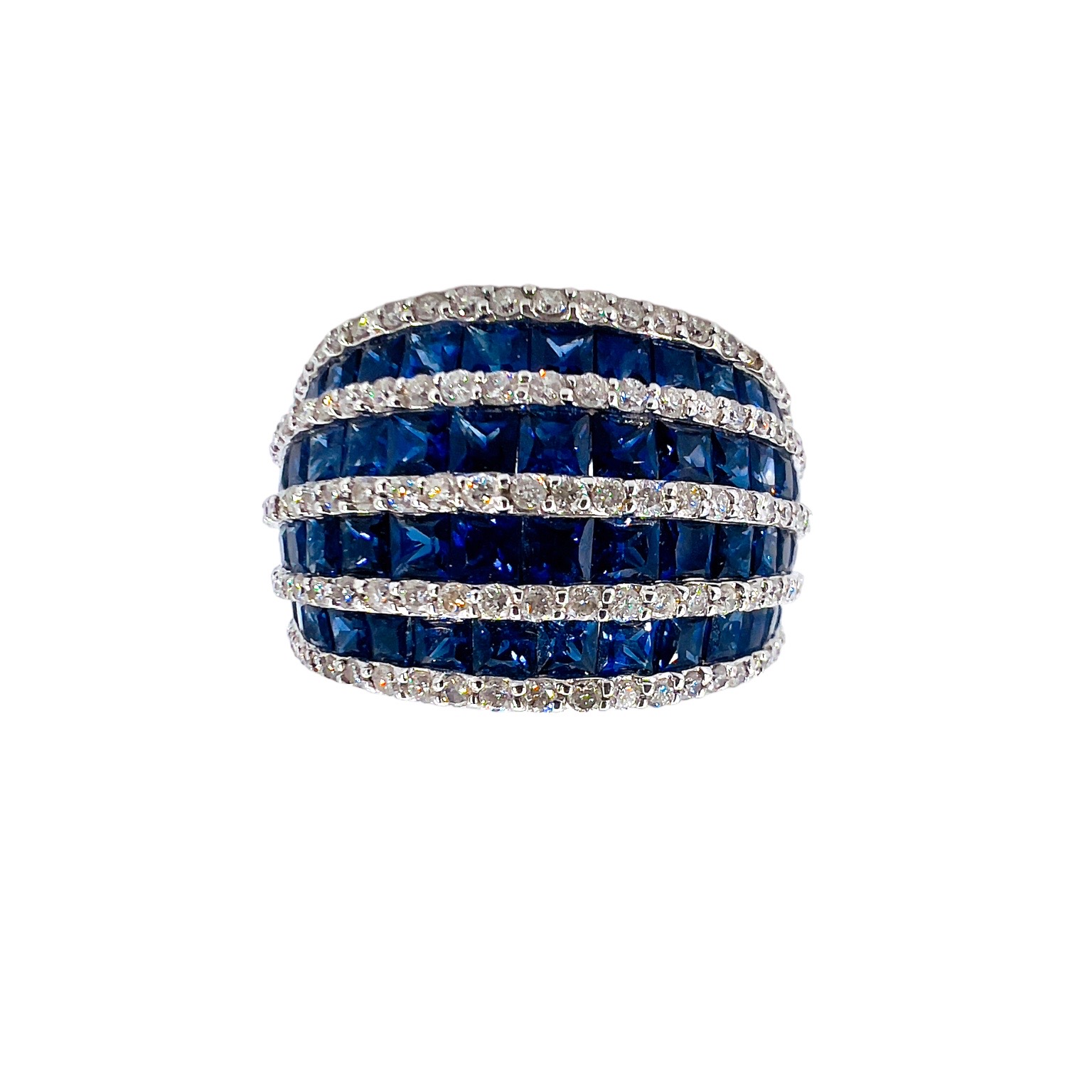 Anello zaffiro blu oro bianco e diamante art. 10A13F2680