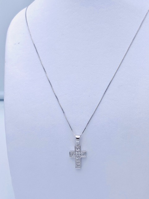 White gold 750% cross pendant and diamonds Art.CR123