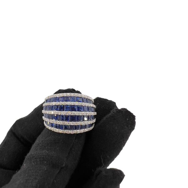 Anello zaffiro blu oro bianco e diamante art. 10A13F2680