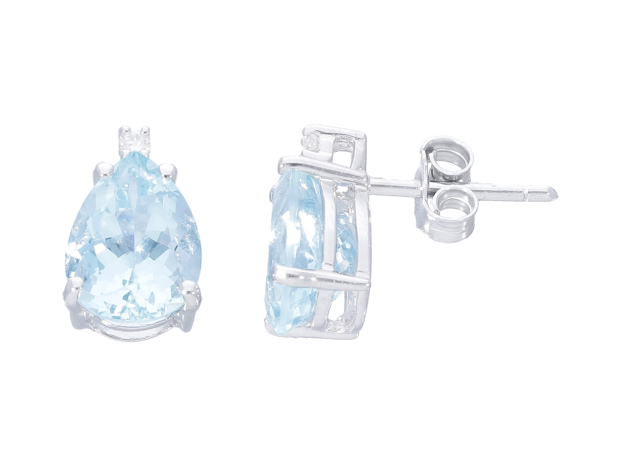 Aquamarine Earrings Gold and Diamonds Art. 190822