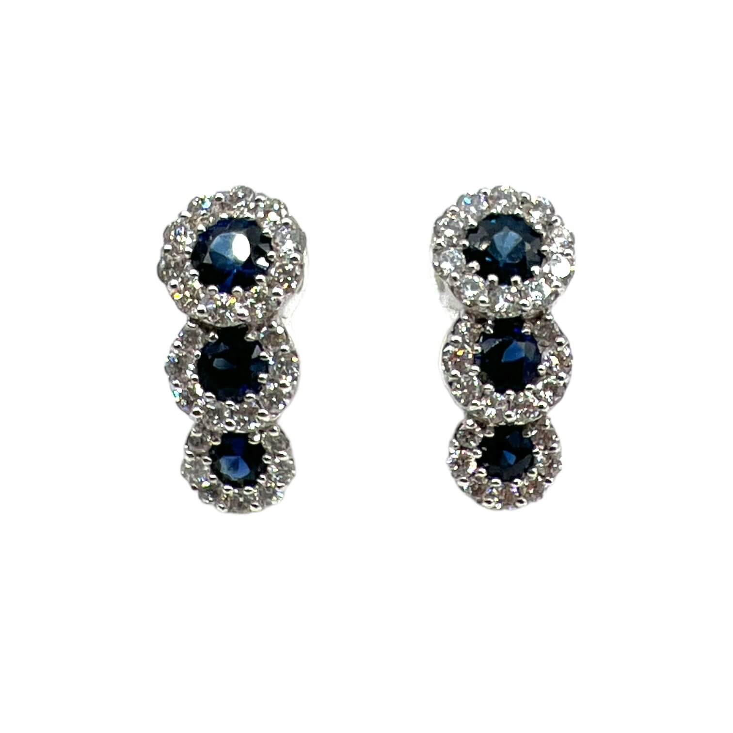 Trilogy sapphire diamond earrings in gold BELLE EPOQUE Art.OR991