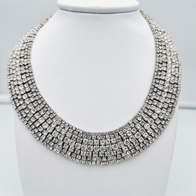 Round neck tennis crystals and steel Art. TECO1