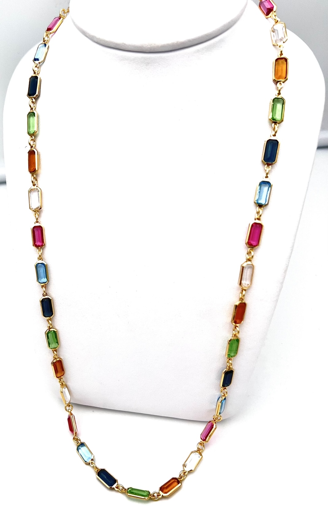 925% silver long necklace and multicolored tourmalines Art.TORCOL1