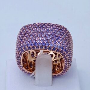 Anello fascia quadrata argento 925% cristalli Art.622525VIO