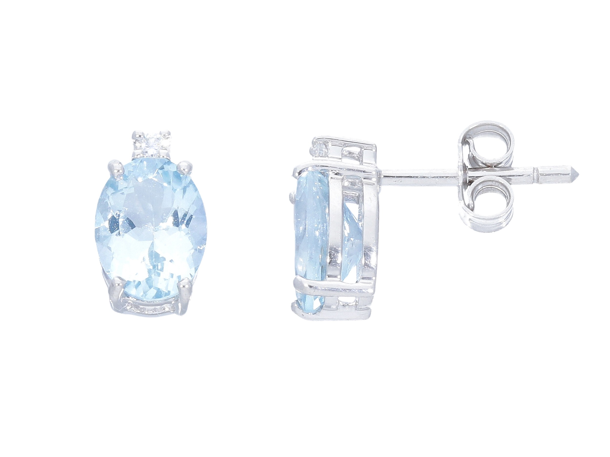 Aquamarine Earrings Gold and Diamonds GEMS ART.103475