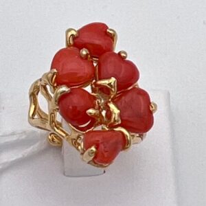 Ring with 925% silver coral Art. ANNCORARG5