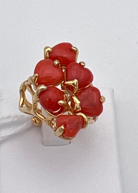 Ring with 925% silver coral Art. ANNCORARG5